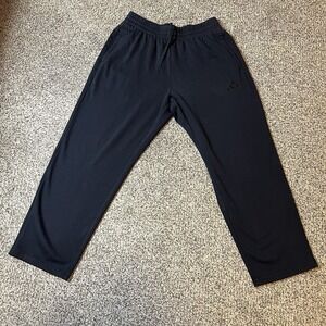 adidas Soft Lux Straight Leg Pants Men's L Black Elastic Waist Uncuffed